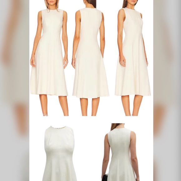 Vince Paneled Crew Neck Dress in Cream - Picture 3 of 9